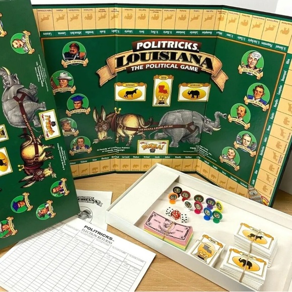 Louisiana POLITRICKS The Political Board Game Parady of LA Politics 1998 Vintage - Picture 1 of 9